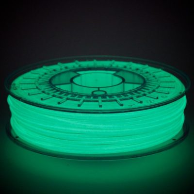 ColorFabb GlowFill will glow in the dark if it has been exposed to light for a couple of minutes!